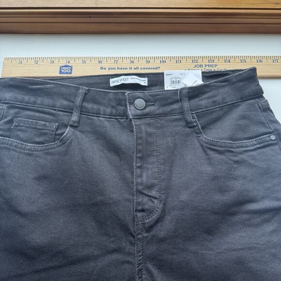 Nine West High Rise Jeans Dark Black Women's 10 Curvy Slim Straight Denim NWT - Picture 4 of 7